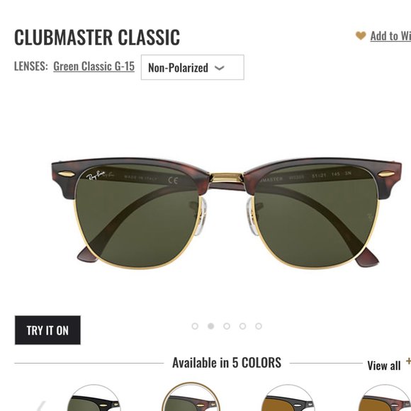 Other - BRAND NEW WITH CASE Ray-Ban Clubmaster Classic